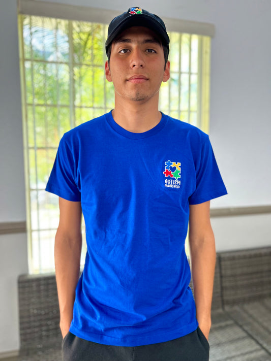 Autism Awareness Embroidered Shirt for Adults (Blue)