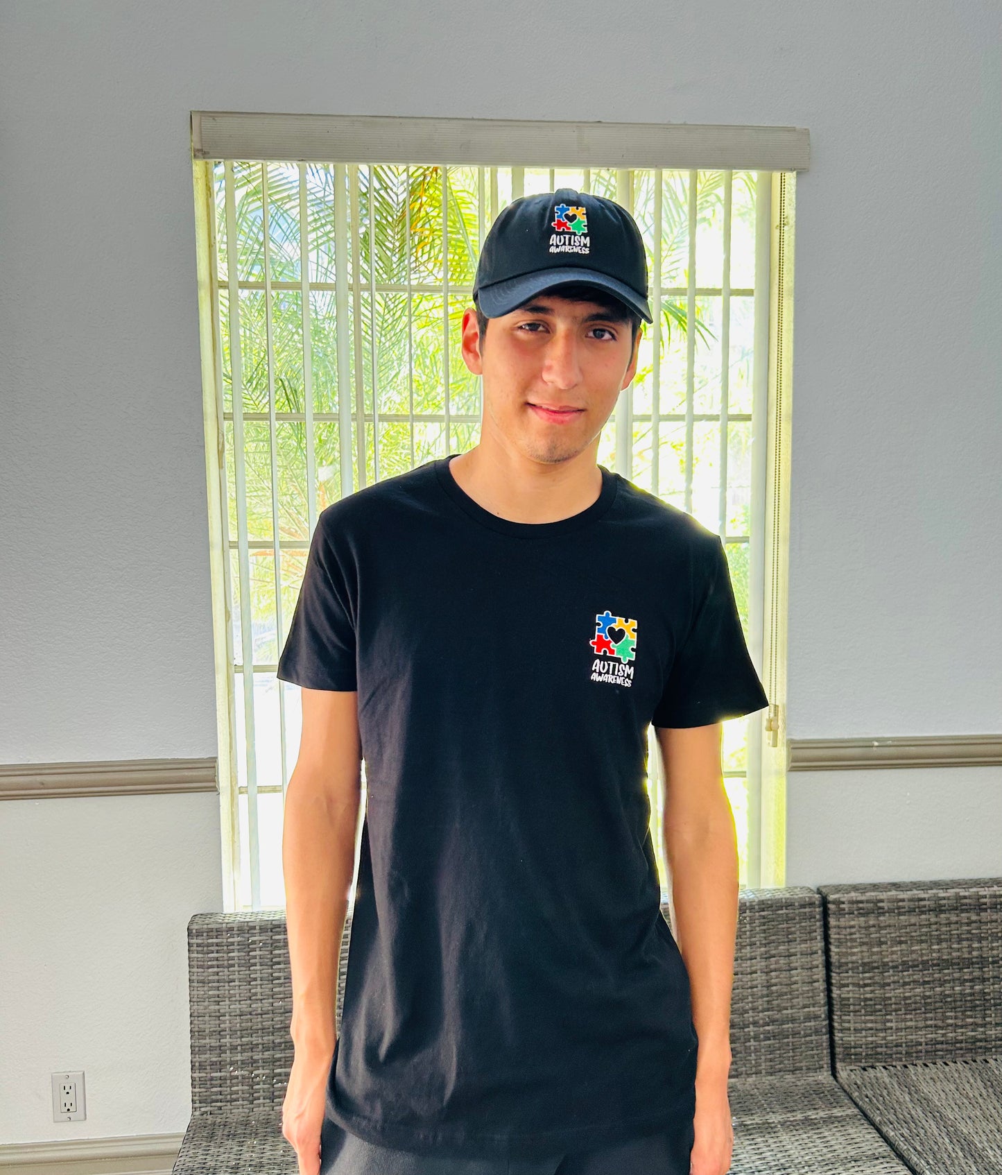 Autism Awareness Embroidered Shirt for Adults (Black)