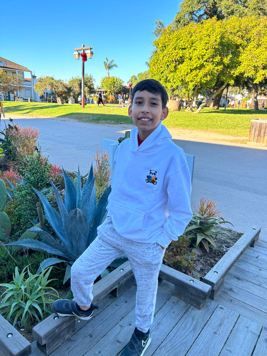 Autism Awareness Embroidered Hoodie for Kids (White)