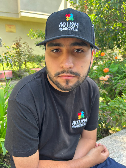Autism Awareness Embroidered Shirt for Adults (Black)