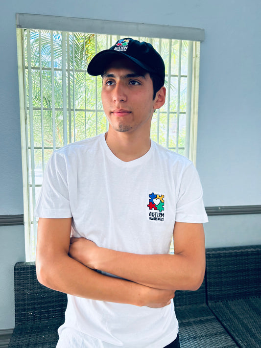 Autism Awareness Embroidered Shirt for Adult (White)